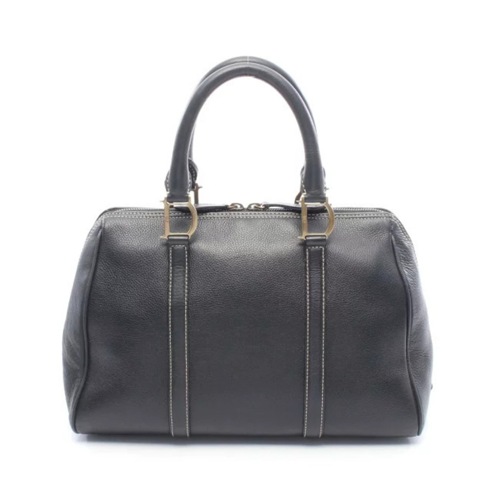 Christian Dior Boston Bag Leather Black